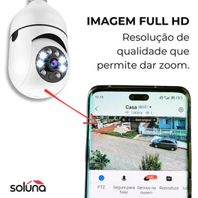 [LEVE 4 PAGUE 1] Câmera de Segurança 360° HD com Visão Noturna + BRINDES: Tranca Elétrica + Mini Refletor LED